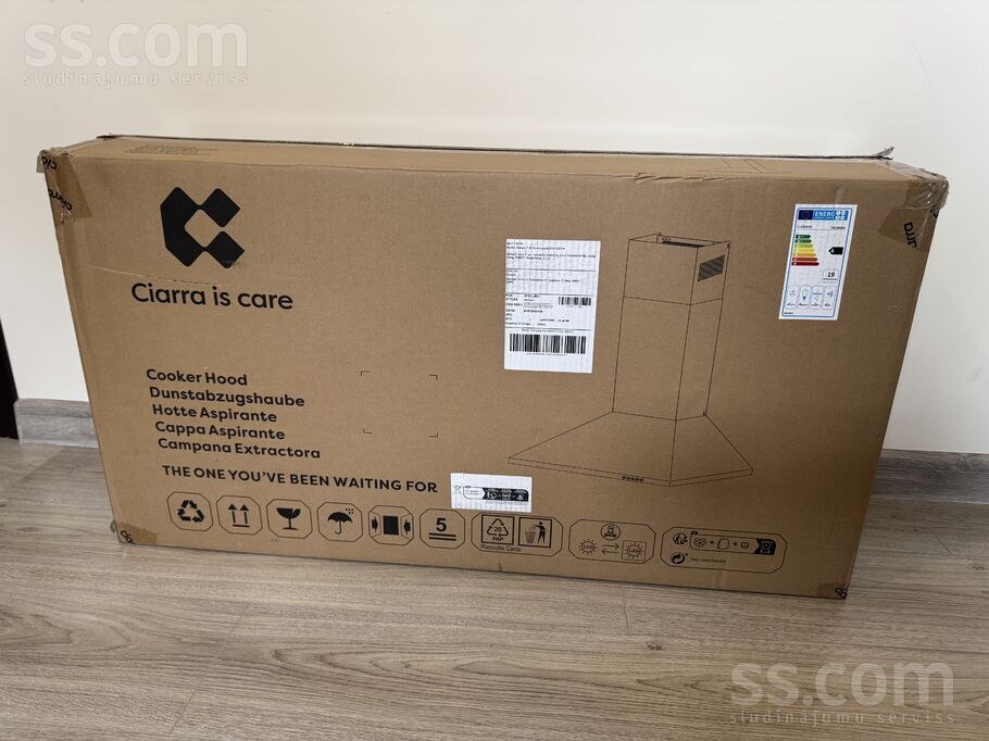 Jauns Tvaika nosūcējs Ciarra Cbcs9201 90cm platumā kluss vien 62db A klase Olaine/riga ...