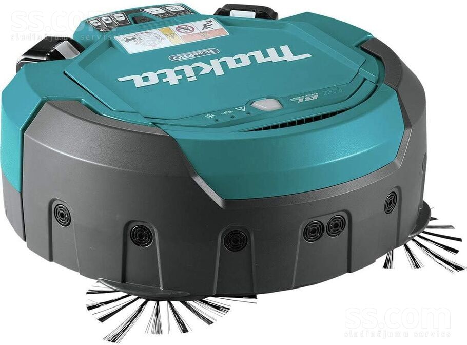 Makita drc200z 18 c li-ion robotu putekļu sūcējs, bez akumulatora un lādētāja Konteineram nav filtra Notīra aptuveni 500 ...