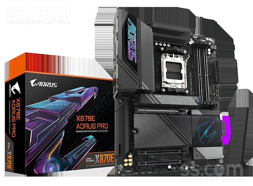 Interneta veikals piedāvā : Gigabyte X870E Aorus Elite Wifi7 Socket: Am5 Mikroshēmu kopa (Chipset): AMD X870E Atmiņas sl ...